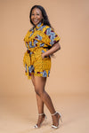 Rosa Ankara Playsuit | Yellow African Print