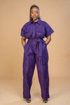 Myra Ankara Jumpsuit | Purple African Print