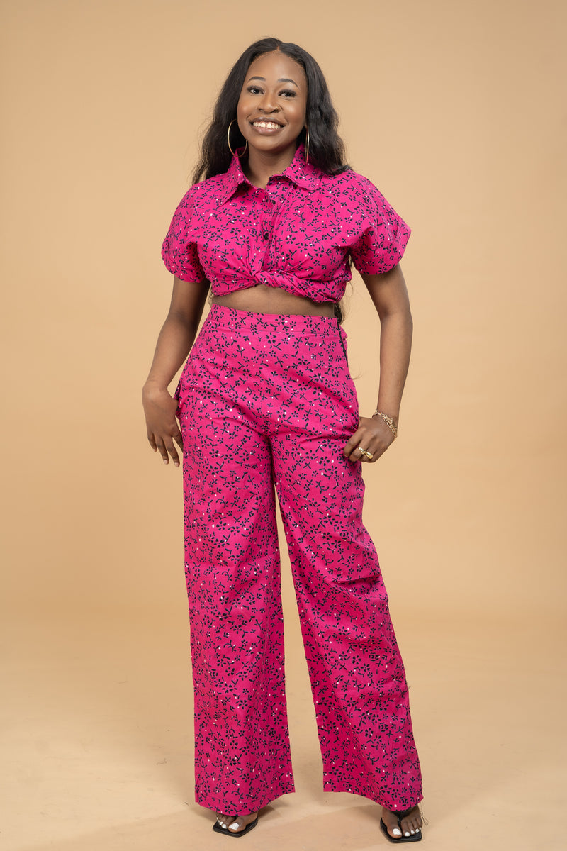 Angela Ankara Shirt | Pink African Print