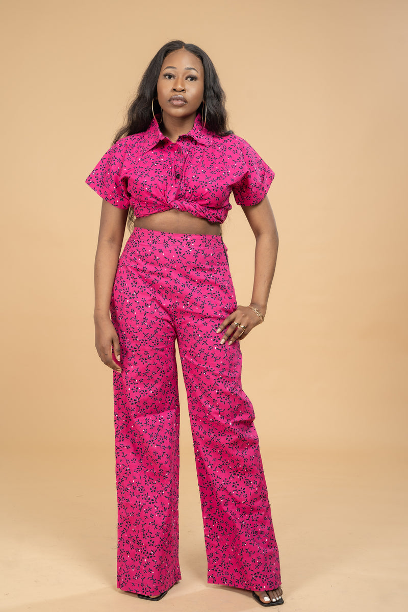 Angela Ankara Shirt | Pink African Print