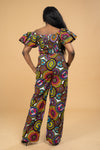 Aviana High Waisted Trouser | Pink Multicolored African Print