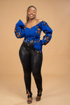 Mimz Ankara Crop Top | Blue African Print