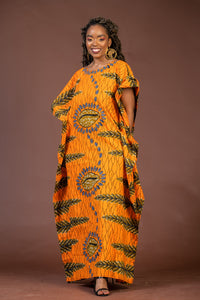 Georgia Ankara Maxi Dress | Yellow African Print