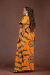 Georgia Ankara Maxi Dress | Yellow African Print