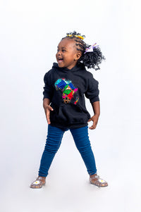 African Map Black Kids Hoodie