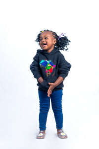 African Map Black Kids Hoodie