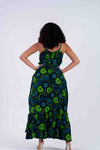 Maya Ankara Maxi Dress | Green African Print