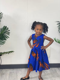 Alisha Ankara girls dress | Blue African Print