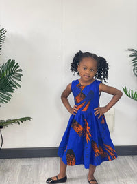 Alisha Ankara girls dress | Blue African Print