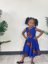 Alisha Ankara girls dress | Blue African Print