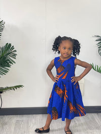 Alisha Ankara girls dress | Blue African Print