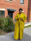 Gladys Ankara Kimono Jacket | Yellow and black African Print