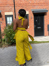 Gladys Ankara High Waisted Trouser | Yellow and Black African Print