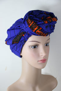 Alisha Blue Ankara Headwrap/Scarf