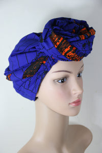 Alisha Blue Ankara Headwrap/Scarf