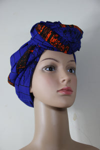 Alisha Blue Ankara Headwrap/Scarf