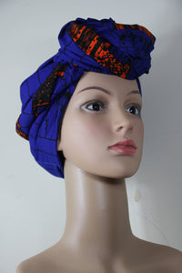 Alisha Blue Ankara Headwrap/Scarf