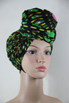 Ifey Green and Black Ankara Headwrap/Scarf