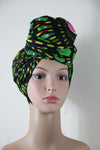 Ifey Green and Black Ankara Headwrap/Scarf