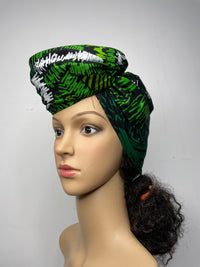 Jocelyn Green and White Ankara Headwrap/Scarf