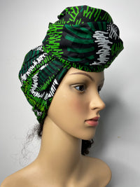 Jocelyn Green and White Ankara Headwrap/Scarf