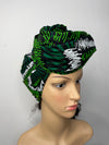 Jocelyn Green and White Ankara Headwrap/Scarf