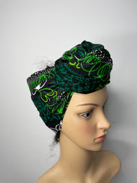 Merlina Green and Black Ankara Headwrap/Scarf