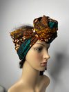 Jessie Brown and Green Ankara Headwrap/Scarf