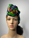 Zoey Orange and Green Multicolored Ankara Headwrap/Scarf