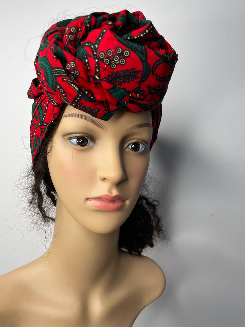 Jasmine Red and Green Ankara Headwrap/Scarf