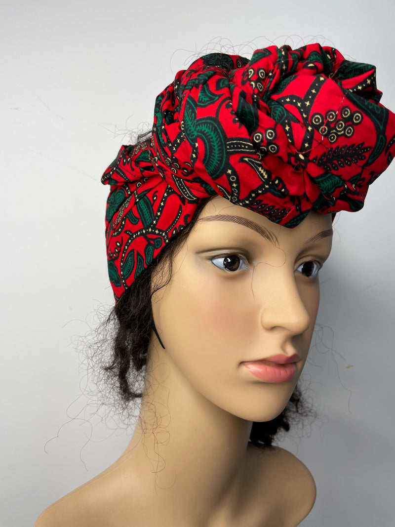 Jasmine Red and Green Ankara Headwrap/Scarf