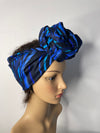 Stephanie Blue and Black Ankara Headwrap/Scarf