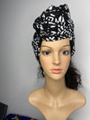 Alkeba Black and White Ankara Headwrap/Scarf