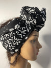 Alkeba Black and White Ankara Headwrap/Scarf