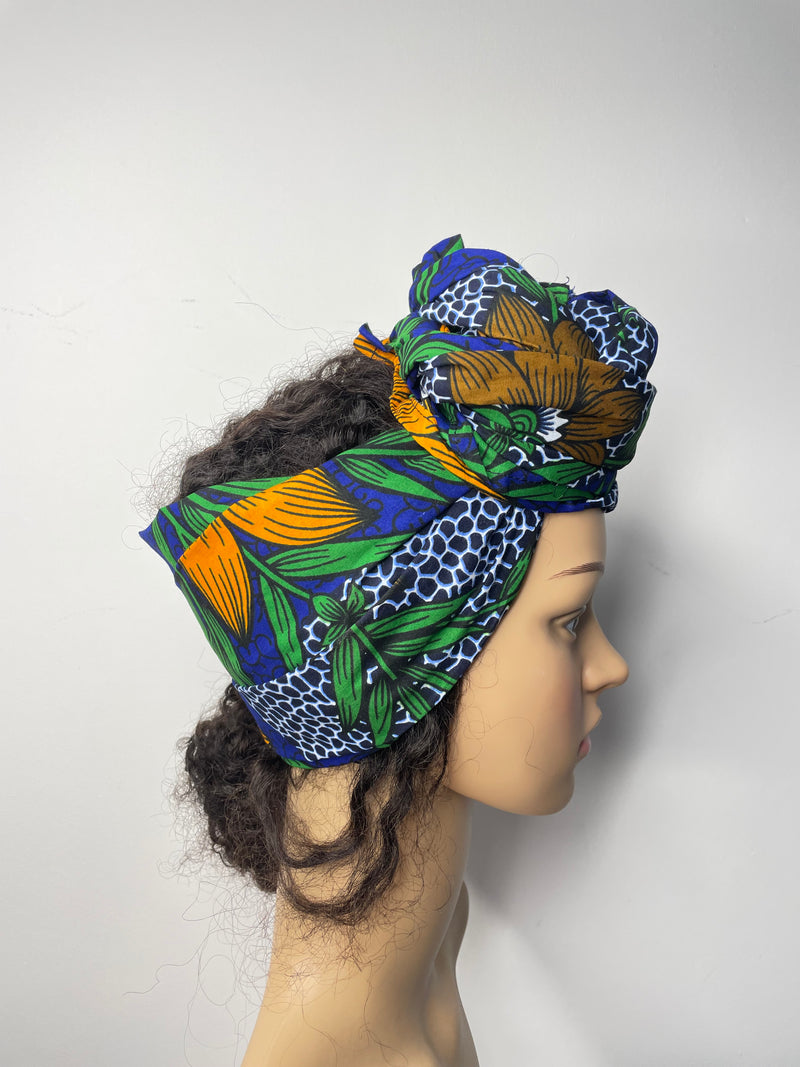 Martha Yellow and Green Ankara Headwrap/Scarf