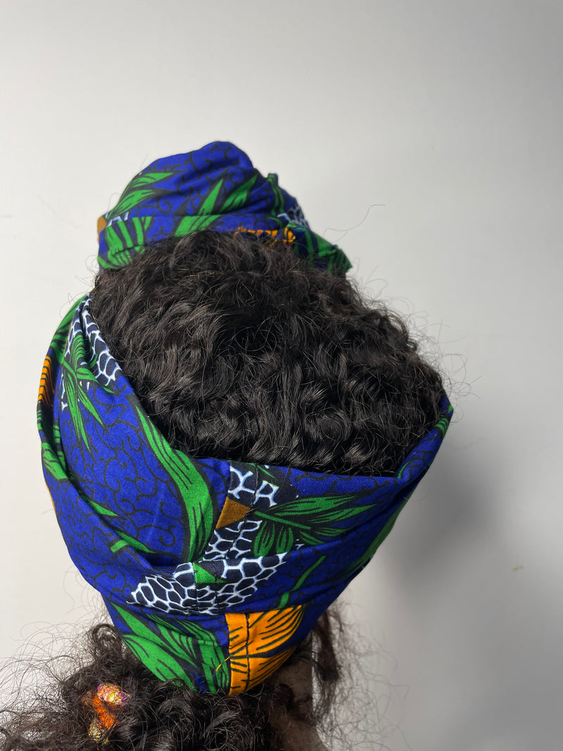 Martha Yellow and Green Ankara Headwrap/Scarf