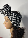 Stacey Black and White Ankara Headwrap/Scarf