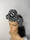 Stacey Black and White Ankara Headwrap/Scarf