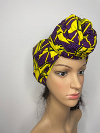 Minas Purple and Yellow Ankara Headwrap/Scarf