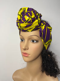 Minas Purple and Yellow Ankara Headwrap/Scarf