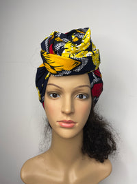 Debby Yellow and Red Ankara Headwrap/Scarf