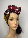 Sophia White and Red Ankara Headwrap/Scarf