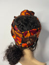 Joke Brown and Orange Ankara Headwrap/Scarf