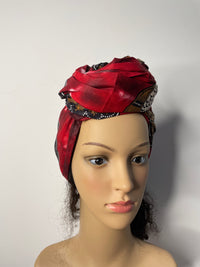 Amama Red Ankara Headwrap/Scarf