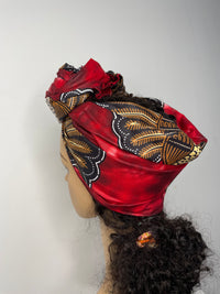 Amama Red Ankara Headwrap/Scarf