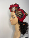 Amama Red Ankara Headwrap/Scarf