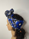 Doris Blue and Grey Ankara  Headwrap/Scarf