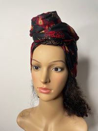 Janie Black and Red Ankara Headwrap/Scarf