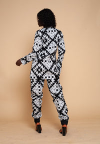 Alice Ankara Kimono Jacket | Black and White African Print