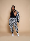 Alice Ankara Kimono Jacket | Black and White African Print